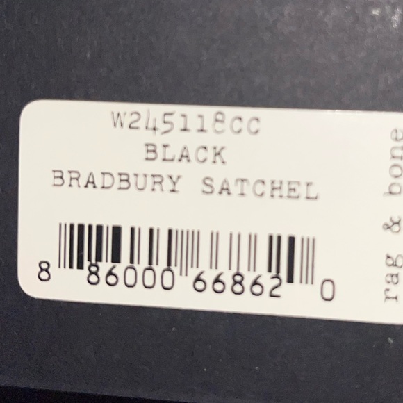 rag & bone Black Leather Bradbury Satchel Tote Bag - Picture 9 of 12